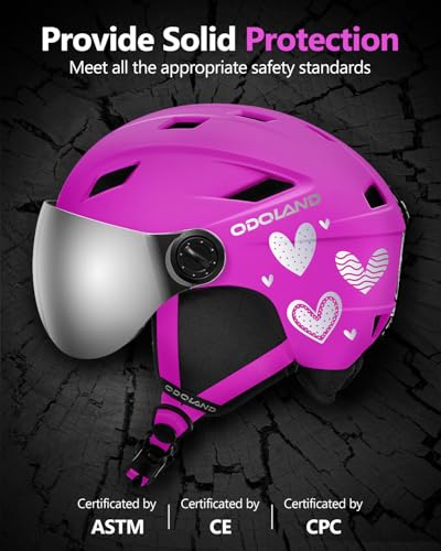 Odoland Kids Ski Helmet with 2-in-1 Visor Goggles for Boys & Girls, Adjustable Snowboard Helmet with Magnetic Buckle Strap for Children Ages 3-12 Skiing & Snowboarding - Image 7