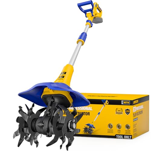 Electric Tiller for Gardening Compatible with Dewalt 20V Battery(Tool Only),330RPM Garden Tiller...
