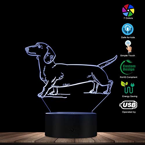 The Geeky Days Dachshund Led Night Light 3D Decorative Lighting Color Changing Acrylic Lamp Gift For Dog Lovers #TOP2