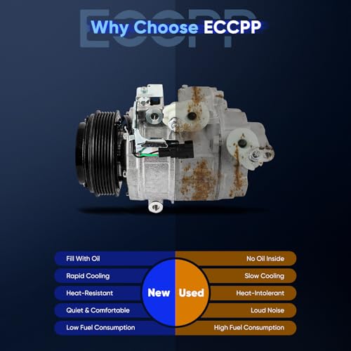 Image of ECCPP A /C Compressor with Clutch 2011-2019 Fit for Ford Explorer 3.5L 2013-2015 Fit for Ford Police Interceptor Utility 3.7L AC Compressor
