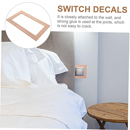 Decoración de pared de madera nórdica khaki para interruptor doble con diseño especial de cubierta 6