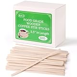 HLSN Wooden Coffee Stirrers, Thick Birch 5.5 Inches 1000PCS Disposable Coffee Stirrers Stir Sticks for Coffee & Cocktails, Natural Birch Biodegradabl Food Grade Stir Sticks for Coffee Bar