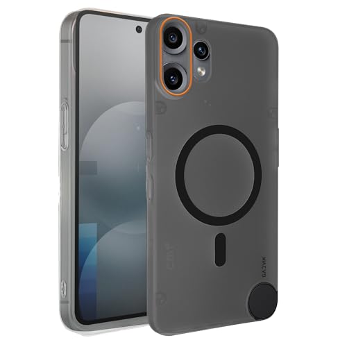 Image of Compatible for CMF by Nothing Phone 2 Pro Frosted Translucent Hard Back | Only Compatible with Wireless Magnetic Accessories | Thin and Slim Magnetic Back Cover (Black)