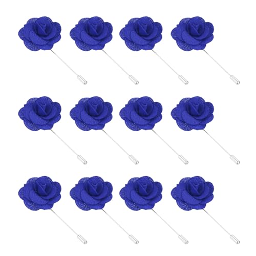 Image of PATIKIL Flower Boutonnieres Pin, Handmade Camellia Lapel Pin for Men Women Suit Wedding Graduation Anniversary Brooch Outfit Accessories