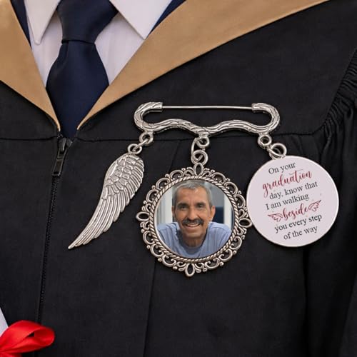 Personalized Angel Wing Graduation Tassel Photo Charm Custom Memorial Cap Accessory Class of 2026 Keepsake Meaningful Graduation Gift for Him or Her 1