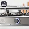 Black+Decker – Raclette, 8 convives| Plaques 21 x 21 cm| Température réglable| 1400 W| Plaque réversible et antiadhésive| Pierre naturelle| Accessoires inclus| Sans PFOA