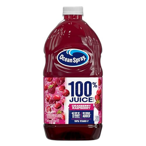 Image of Ocean Spray 100% Juice Cranberry Raspberry Juice Blend, 64 Fl Oz Bottle