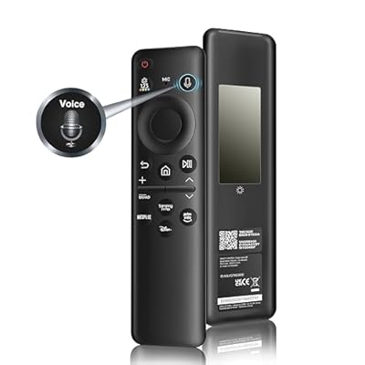 New BN59-01432A Solar Voice Remote Replacement for Samsung TV Remote with Rechargeable Solar Cell, Compatible with Samsung 2023-2024 Neo QLED, 8K, The Frame and Crystal UHD Series, 4 Shortcut Buttons