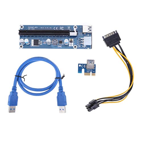 Cabo Riser para Mineração - PCI-Express 1X para 16X - Powered - Versão 006C com 4 Capacitores