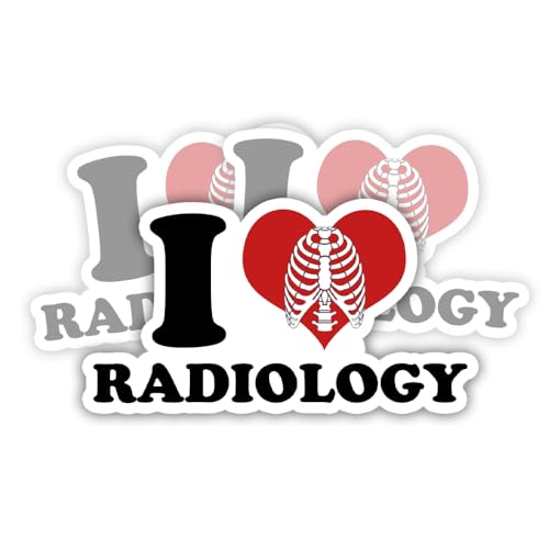 Image of SODAVA (3Pcs) I Love Radiology Sticker Radiologic Technologist Stickers X-ray Tech Stickers MRI Tech Stickers Radiology Squad Sticker Sonographer Sticker Gift Laptop Stickers 3x4 inch