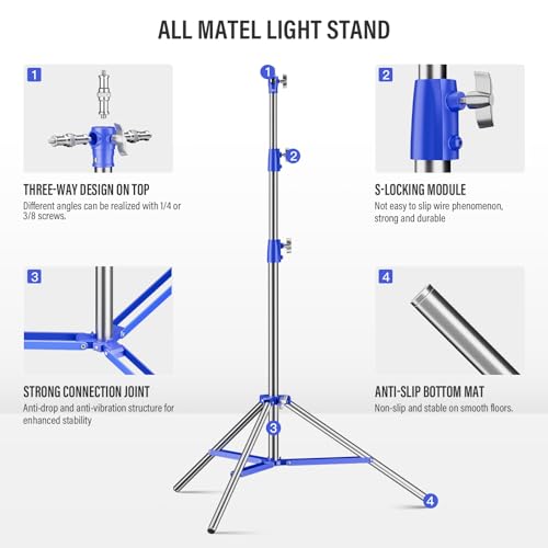 Image of Heavy Duty Light Stand Photography 9.1ft /280cm All Metal Tripod