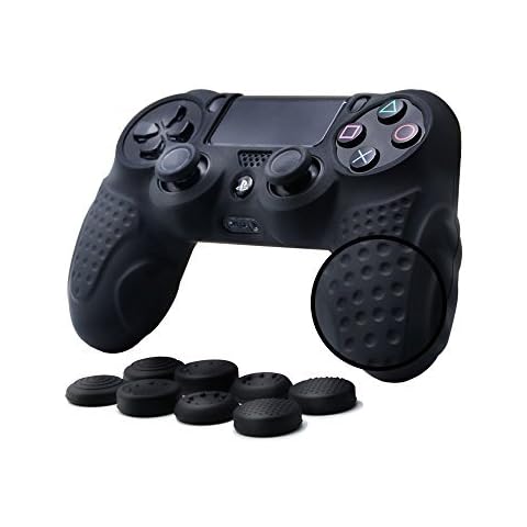 CHIN FAI PS4 Controller Skin Case Cover with 8 Thumb Grips, Anti-slip Silicone Skin Grip Protector Cover Case For Sony PS4/ SLIM/PRO Controller Cover