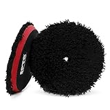 SPTA Microfiber Polishing Pad, 2Pcs 6Inch 150mm Microfiber Cutting Finishing Disc with Hook & Loop Backing for Car Buffer Polisher Cutting Buffing Waxing and Polishing