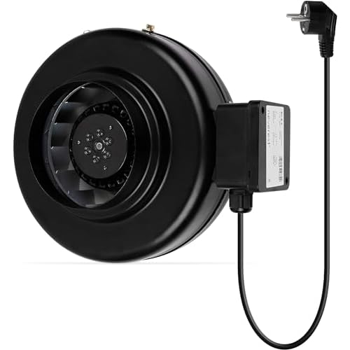 neverest RV-B Rohrventilator 150mm Profi Ventilator Robust Leistungsstark Radiallüfter 230V/220V mit Stecker 800 m³/h, 150W, 52dB Material Metall