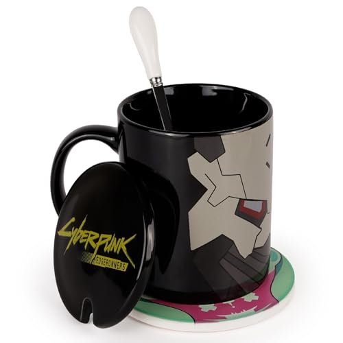 Conjunto de canecas de 325 ml para Cyberpunk Edgerunners - Caneca de café de cerâmica anime de 4 peç