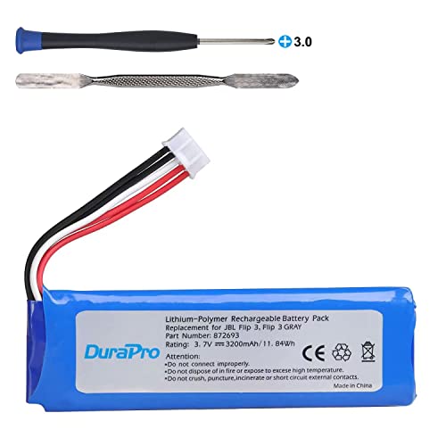 DuraPro 3.7V 3200mAh Akku für JBL Flip 3, JBLFLIP3GRAY GSP872693