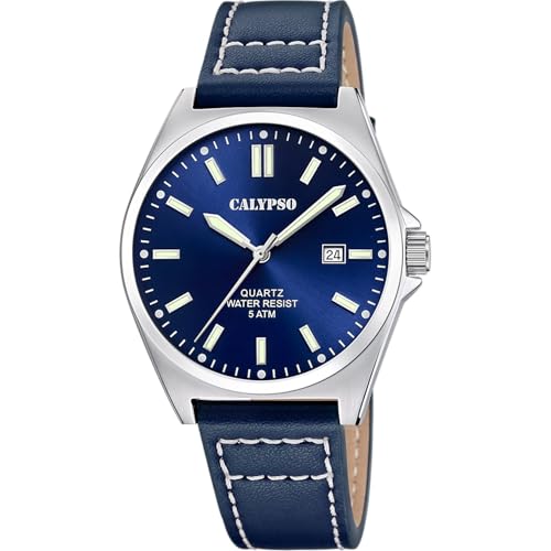 Montre cuir bleu Calypso homme pour ne plus rayer votre cadran au quotidien