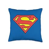 Superman Classic Logo Shield Throw Pillow, 16x16, Multicolor