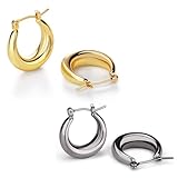 Créoles luxueuses pour toutes les occasions : ces boucles d'oreilles LILIE&WHITE aux couleurs classiques or et noir allient élégance et polyvalence. Parfait pour un usage quotidien, les réunions d'affaires ou les événements festifs.