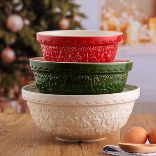 Mason Cash Deck the Halls S18 (2.85 Qt.) Mixing Bowl | Cream - Thumbnail 5