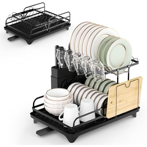 BTGGG Collapsible 2 Tier Dish Rack Cover