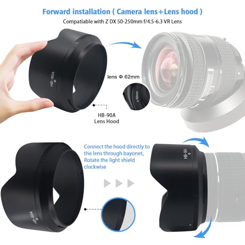 Pare-soleil HB-90A à baïonnette inversable pour objectif de boîtier hybride Z30 - 2