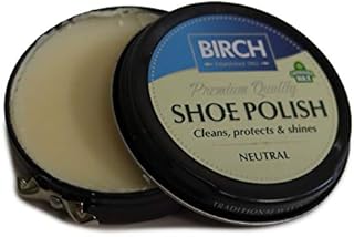 Charles Birch Premium Quality Shoe Polish 50ml, High Pigment, Cleans Protects Shines inc Carnauba Wax, Lever Open Tin (Neutral)