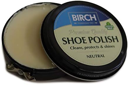 Charles Birch Premium Quality Shoe Polish 50ml, High Pigment, Cleans Protects Shines inc Carnauba Wax, Lever Open Tin (Neutral)