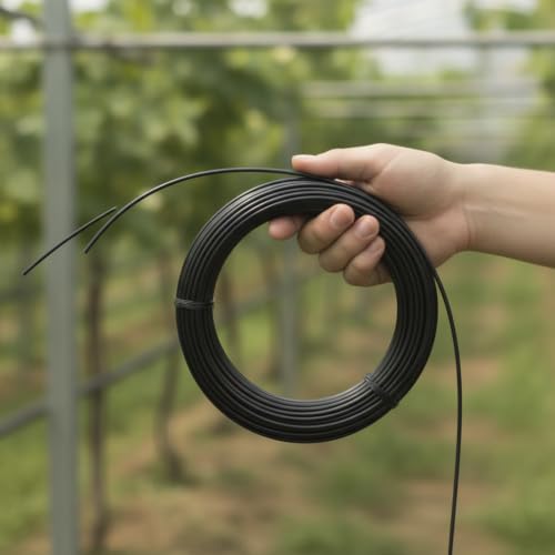 Alambre de soporte Baoblaze para enrejado y plantas, línea para invernadero de PET de alta resistencia para tensión confiable y configuración sencilla, apto para huertos, color negro, 1,5 mm (100 m) miniatura 4