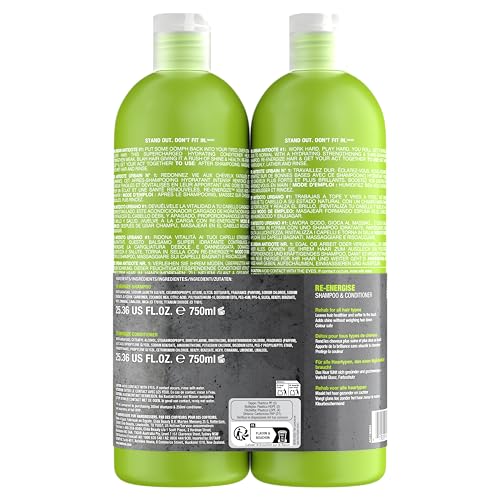 Bed Head by TIGI | Re-Energise Shampoo und Conditioner Set | Professionelle Haarpflege, tief reinigend und pflegend | Für alle Haartypen | 2 x 750 ml