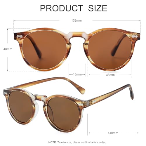 Image of JOVAKIT Vintage Kids Polarized Sunglasses for Girls Boys Age 2-9, Round Sun Glasses for Children UV400 Protection