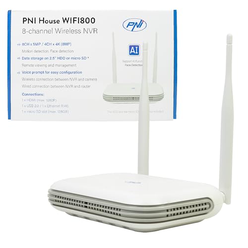 Wireless NVR PNI House WIFI800 8 Kanäle 5MP oder 4 Kanäle 4K 8MP Sprachaufforderung