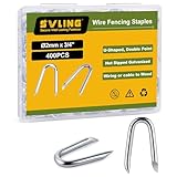 SVLING 3/4 Inch Fence Staples for Wire Fencing, 400PCS U-Shaped Nails, Hot Dipped Galvanized,Double Pointed (Diameter 0.078 Inch)