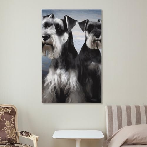Toile murale schnauzer esthétique moderne tableau décoration de salon