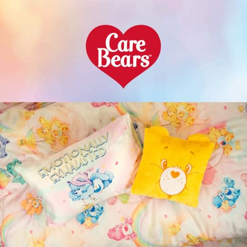 Image of Care Bears Classic Retro Rainbow Bedding 7 Piece Super Soft Comforter and Sheet Set with Sham, Queen, (100% Official Licensed Product) By Franco Collectibles