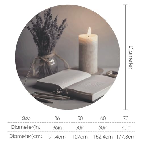 Nappe ronde 152 cm Light A Candle imperméable pour table de repas - 3