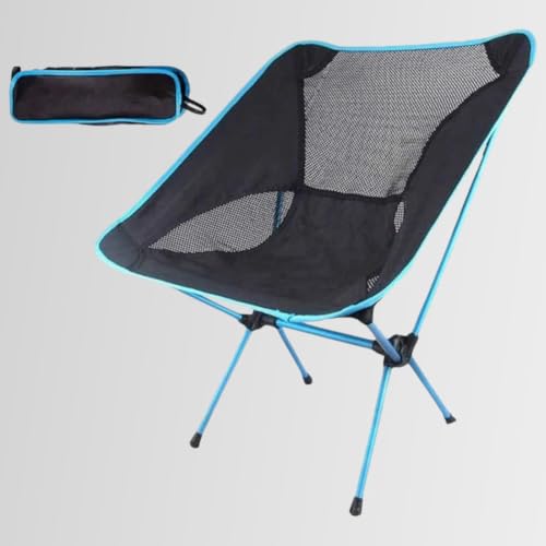 Mavi 900 g Alüminyum Ultralight Katlanır Kamp Sandalyesi