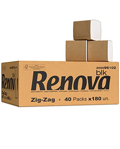Renova Papier toilette Zig-Zag BLK - 7200 feuilles individuelles