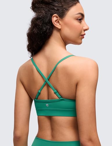 Image of CRZ YOGA Butterluxe V Neck Sports Bras | Light Support, Removable Pads, Yoga, Extremely Soft, Square Back, Adjustable Spaghetti Straps, for Women