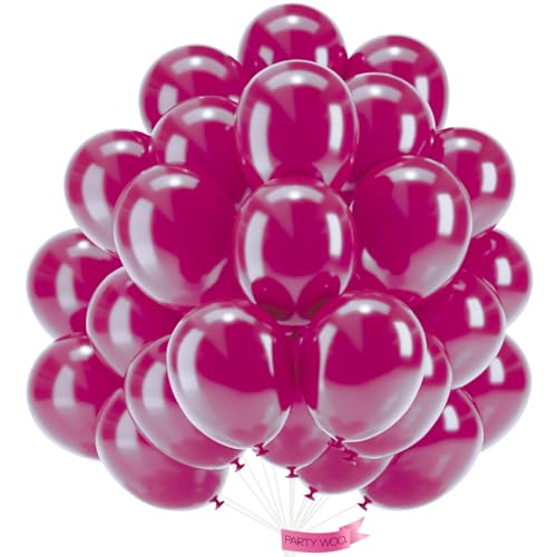 Image of PartyWoo Dark Purple Balloons 50 pcs 12 Inch Pearl Grape Plum Shades Balloons for Birthday Gender Reveal Baby Shower Anniversary Graduation Wedding Party Decorations Purple-Z07