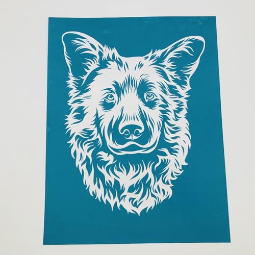 MANGOUSONG Screen Printing Kit,22x28cm Dogs Mesh Screen Stencils Self Adhesive Screen Printing Screen Template Washable Self-Adhesive Printing Stencil Style 2