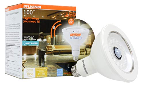 Sylvania LED Motion Activated PAR38 LED Light Bulb, 100W = 11.5W, Indoor/Outdoor, 22 Year, Non-Dimmable, Wet Rated, Energy Star, 3000K, White – 1 Pack (40195)