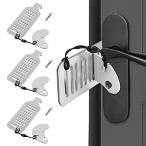 3 Pack Portable Door Lock Stainless Steel Door Jammer Travel Safety Hotel Door Lock for Punch-Free Anti-Theft Hotel School Home Apartment Security Devices Door Self Defense