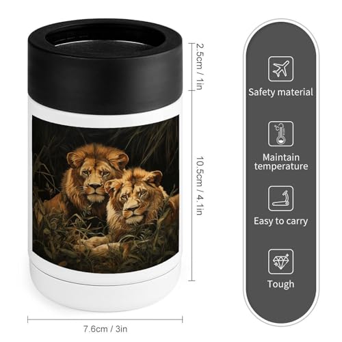 Glacière en acier inoxydable motif deux lions, refroidisseur de table rigide