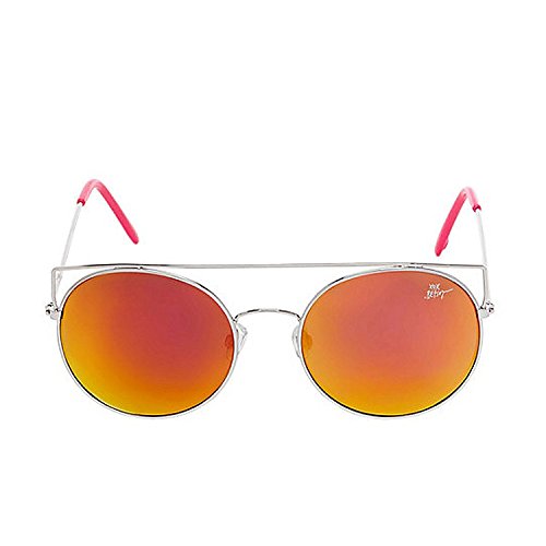 Betsey Johnson Women's Top It Off Colored Lens Sunglasses, Pink Orange