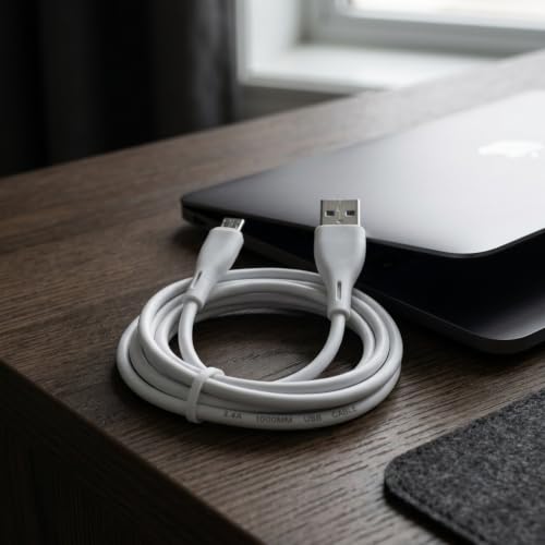 Image of 3.4A USB Data Cable 1000MM Fast Charging Cable | High-Speed Data Sync Cable | Durable USB to Micro USB Charging Cable for Smartphone