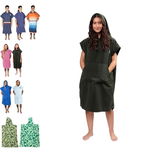 COR Surf Poncho à langer avec capuche et poche avant | Combinaison de plongée épaisse en microfibre à séchage rapide...