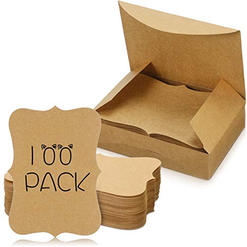 100 Pieces 5 X 7 Inches Blank Kraft Cards Cardstock Thick Paper Message Cards Brown Greeting Cards For Diy Card Wedding Invitations Graduation Supplies #TOP18