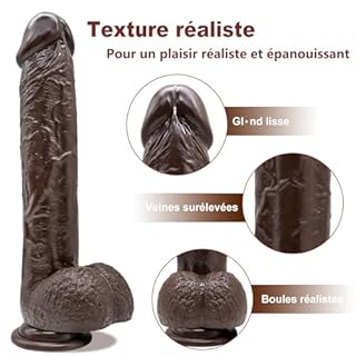 23.49cm Gode XXL Réaliste Large Sex Toýs Femme Clitoridien Puissant Godemichés Silicone Stimulateur du Point G Anal Sex Toys avec Ventouse,Matériau sans Danger pour le Corps,Courbée Boules Flexibles