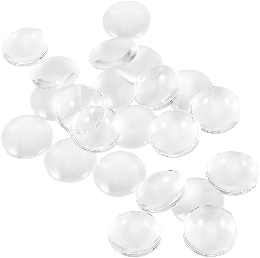 DAHI 25pcs Glass Cabochon Retro Glass Dome Craft Set for DIY Souvenir Dild Locket Necklace Gift Jewellery Making (F)